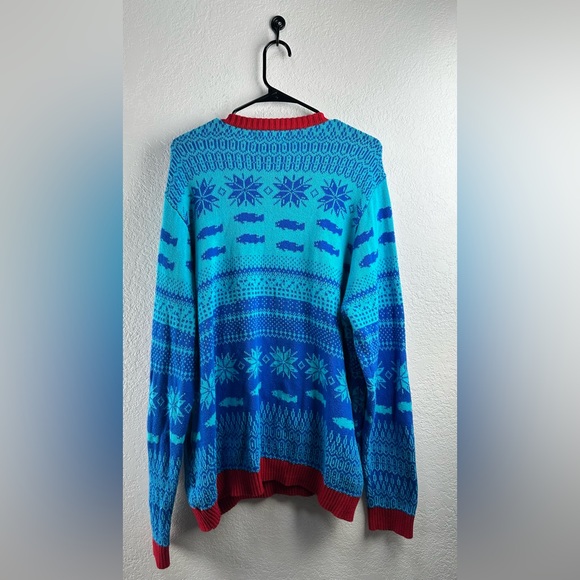 Blizzard Bay Men’s Red and Blue Manatee Holiday Sweater XXL - Picture 3 of 8